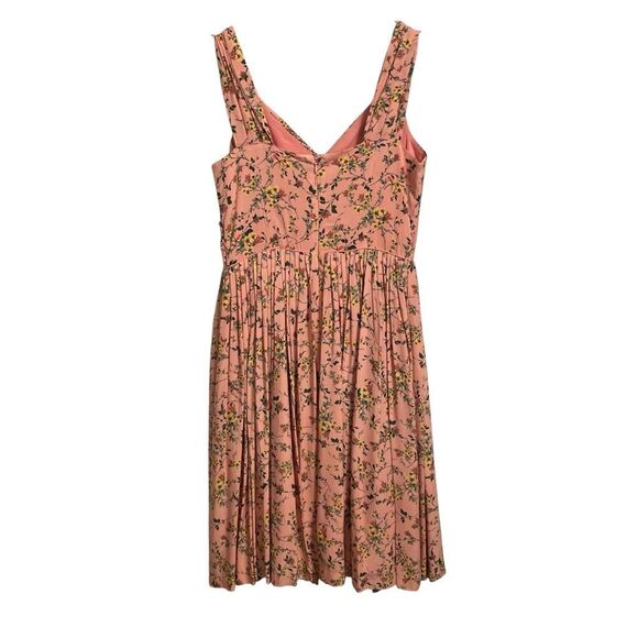 Gal Meets Glam Sarah Sleeveless Midi Dress Rose Coral Floral Print Size 8 - Picture 5 of 8